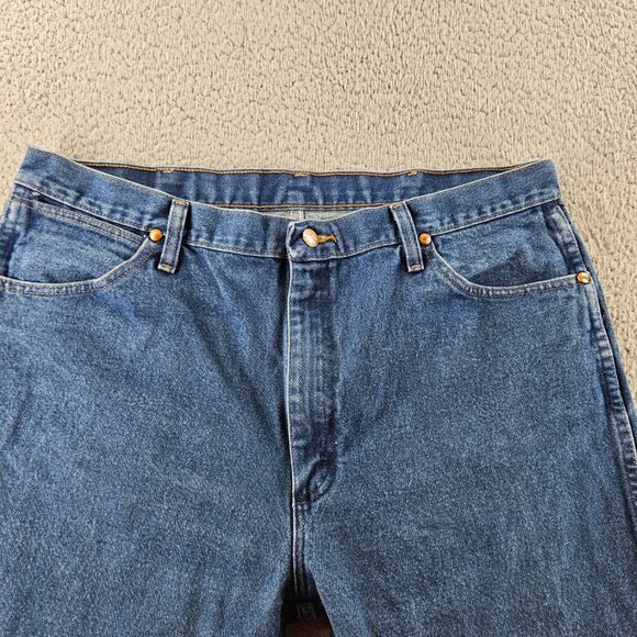 Wrangler Jeans Mens 38x32 Blue 13MWZ Denim Cowboy Cut Relaxed Fit Western Pant - Picture 3 of 16